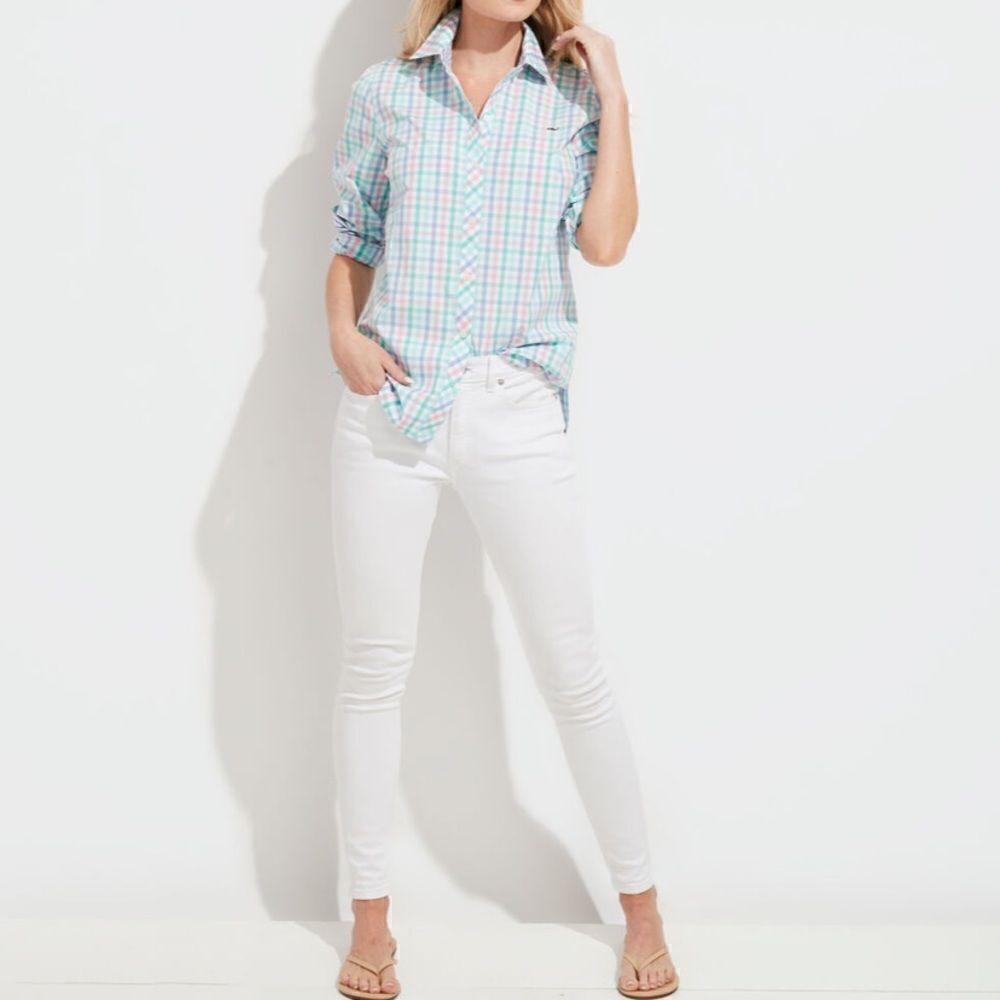 Pastel Plaid Cotton Button Down Shirt​​